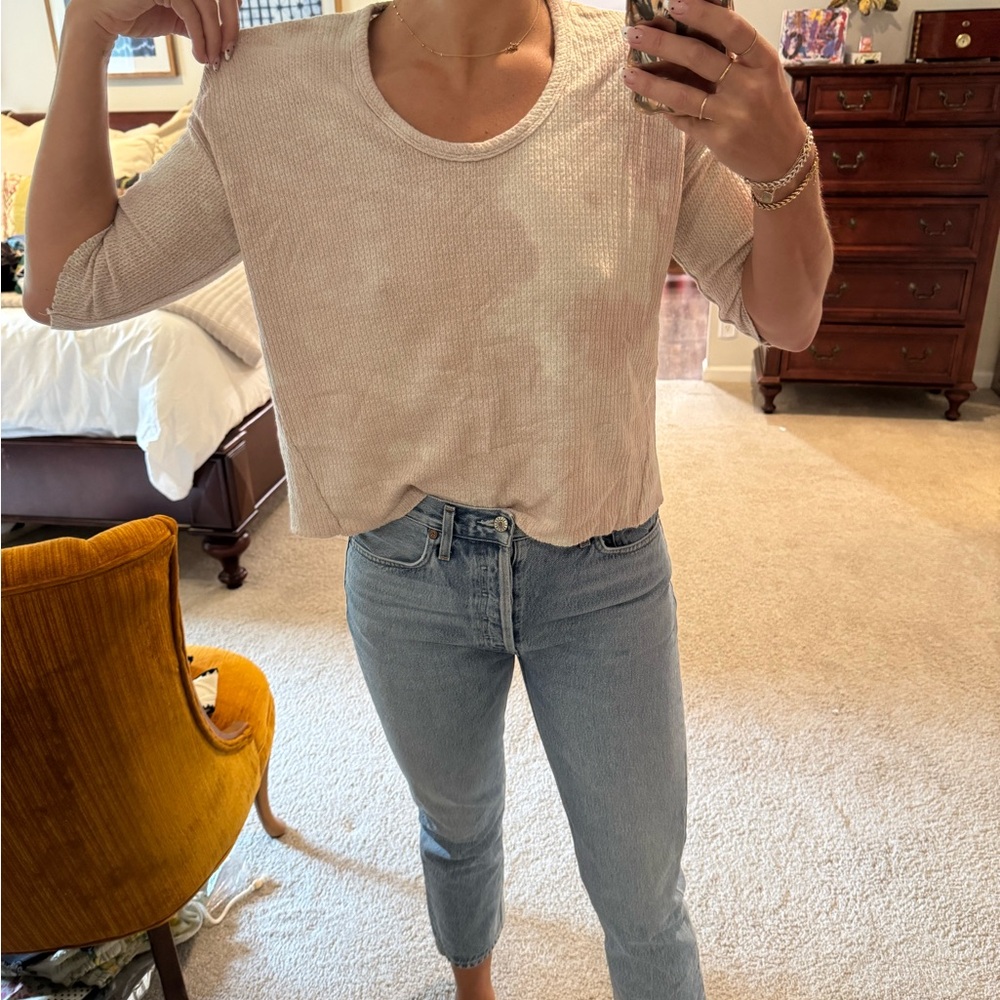 Bobi Textured Cream Knit Top